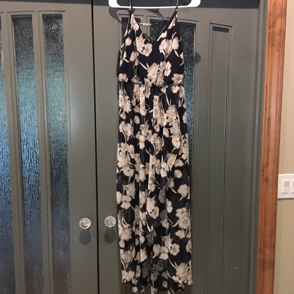 Navy blue floral dress